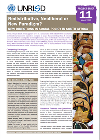 Redistributive, Neoliberal or New Paradigm? New Directions in Social Policy in South Africa (Project Brief 11)